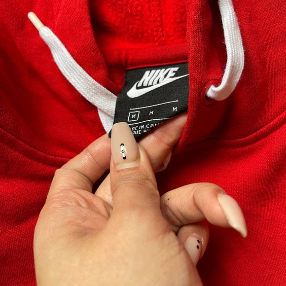 Nike Sz M Leopard Check Crop Hoodie - Picture 2 of 3